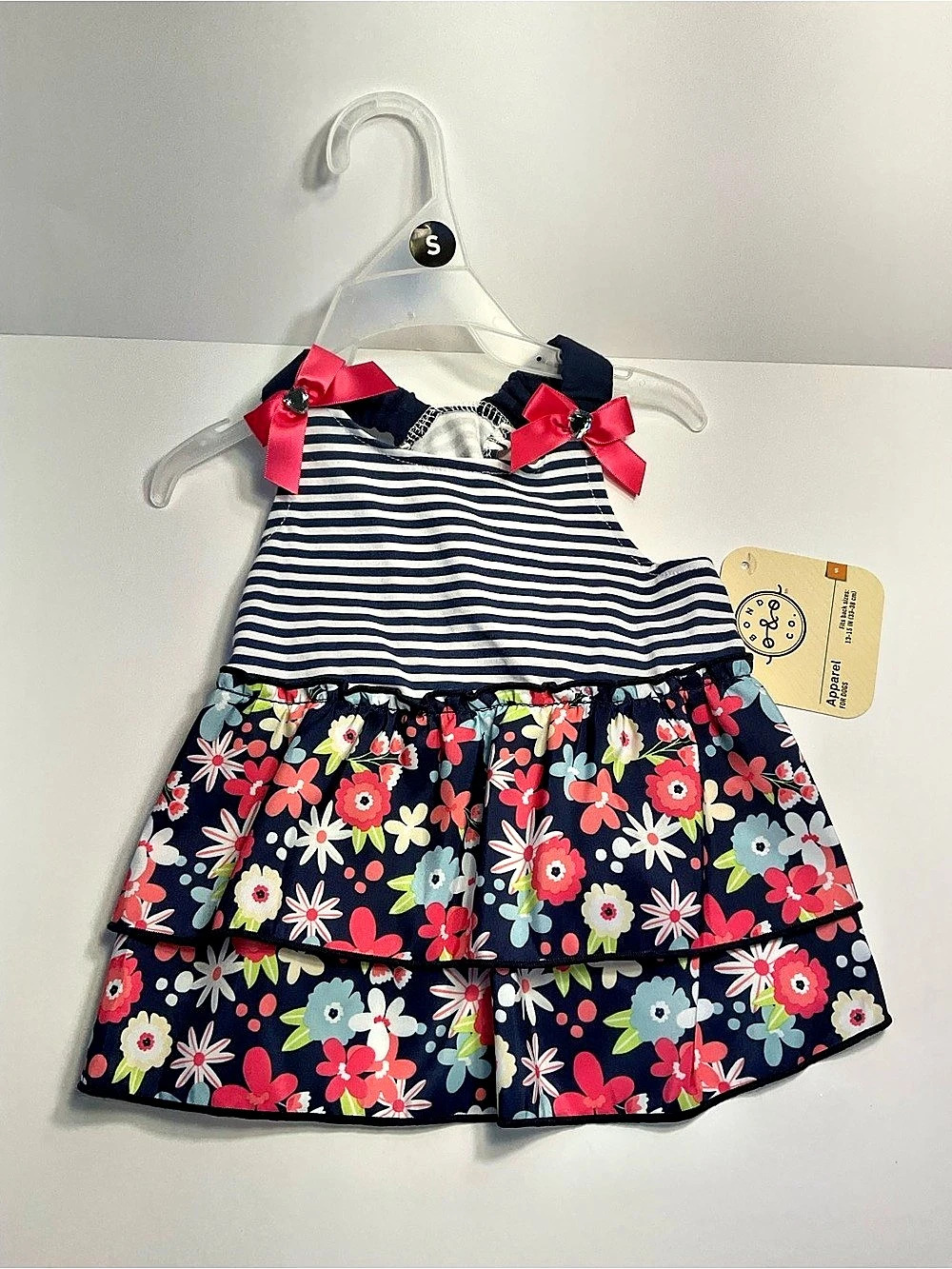 Bongo & Co. Floral Striped Dog Dress Size Small NWT